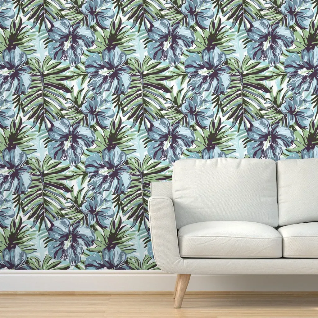 Palm & Circumstance Peel and Stick Wallpaper - Blue/Sage product