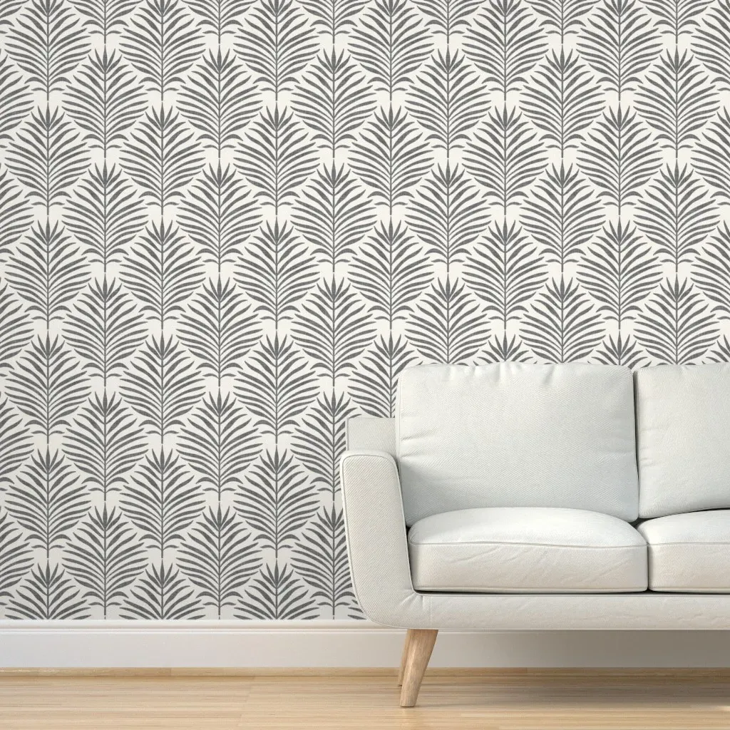 Palm Frond Accent Peel and Stick Wallpaper - Charcoal product