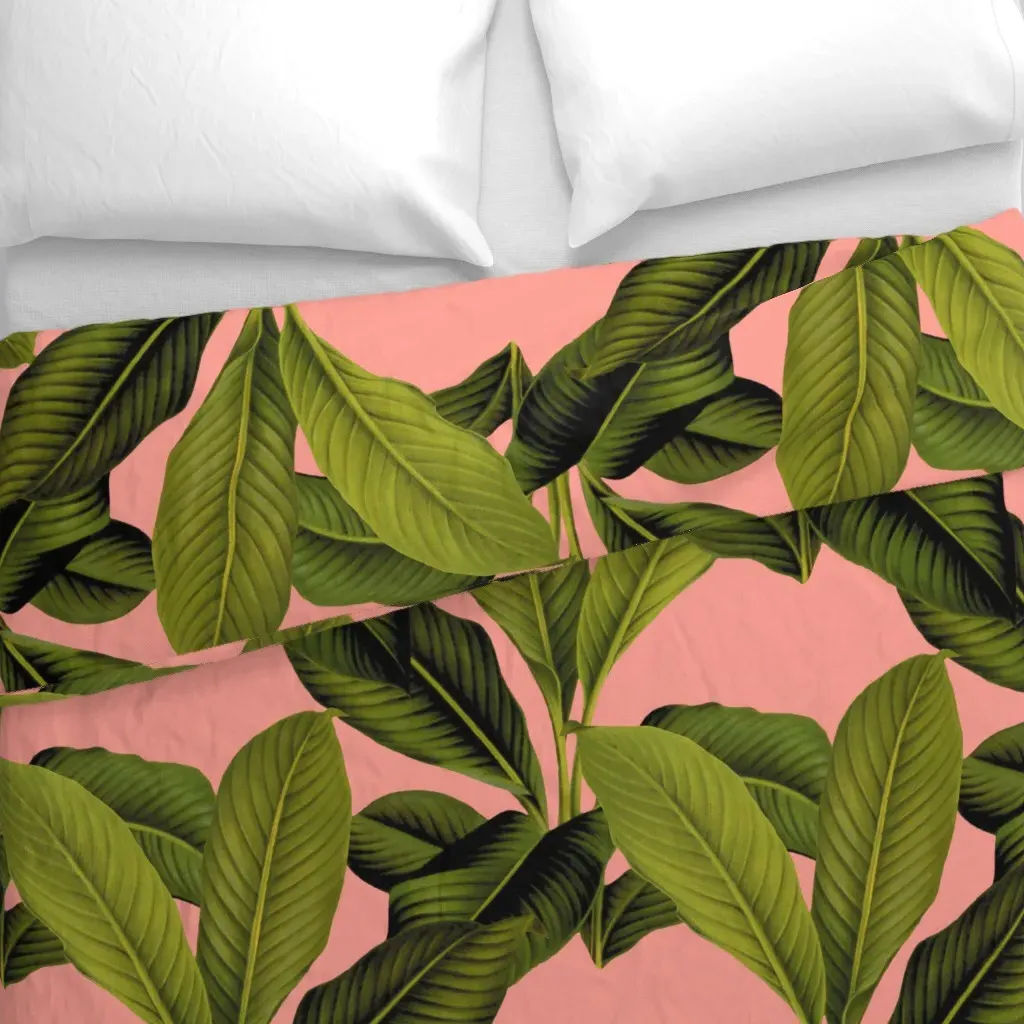 Palm In Palm Duchess Duvet Cover - Dark Green alternate view