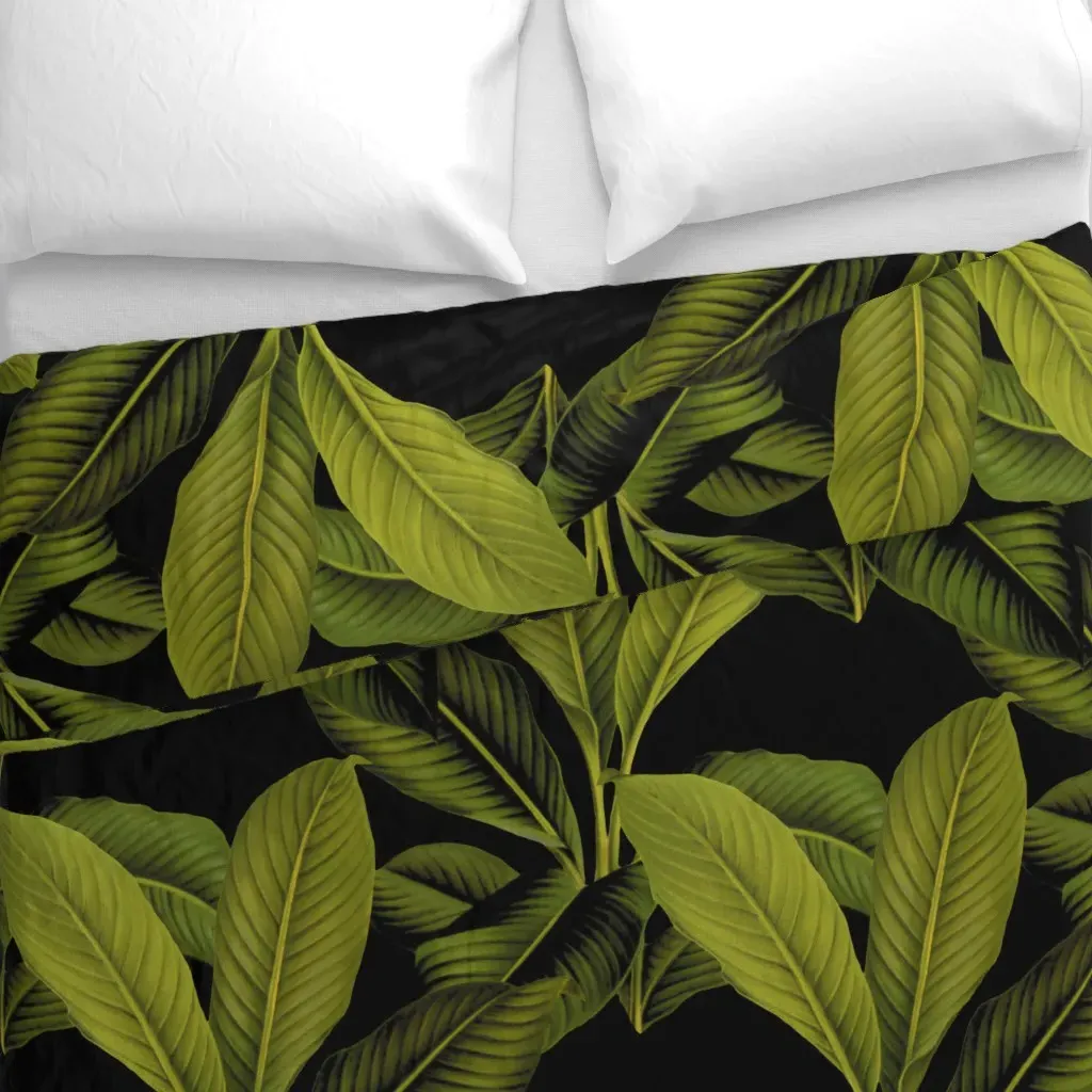 Palm In Palm Duvet Cover - Green alternate view