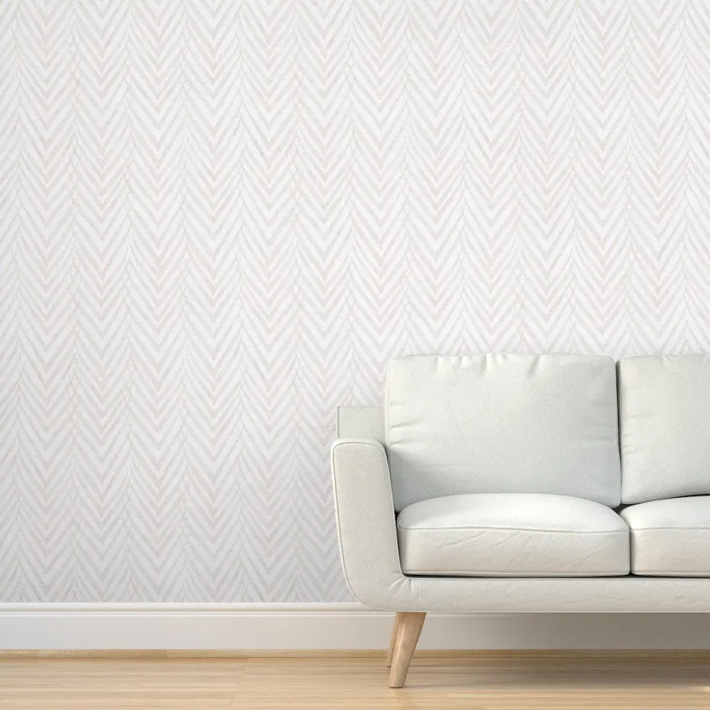 Palm Leaf Stripe Peel and Stick Wallpaper - Off-White product