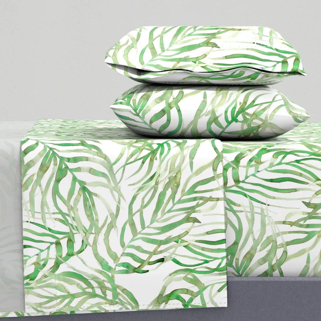 Palm Leaves King Size Sheet Set - Green product