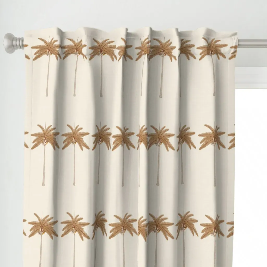 Palm Lineup Neutral Iveta Curtain Panel - Brown alternate view