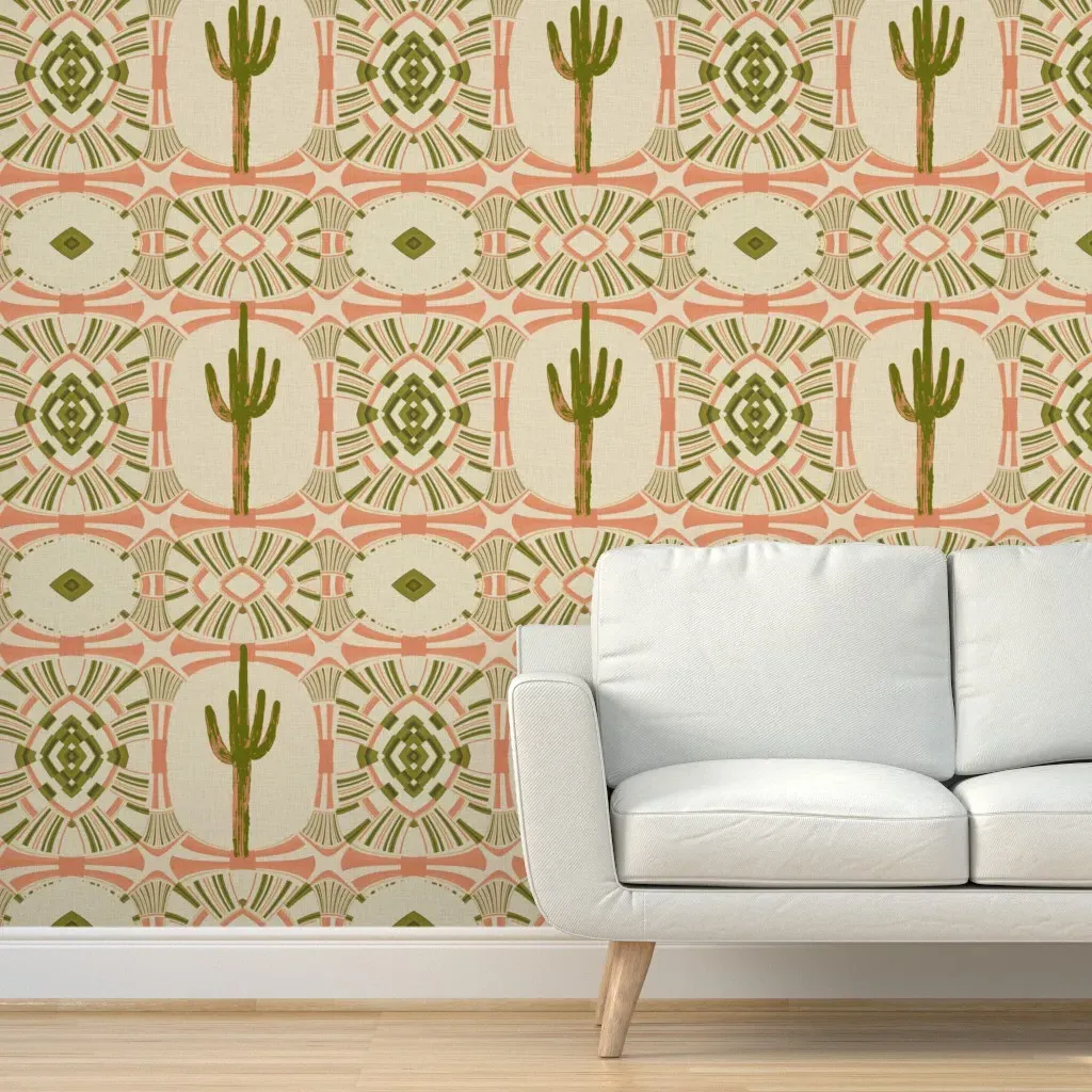 Palm Springs Desert Bloom Peel and Stick Wallpaper - Green product