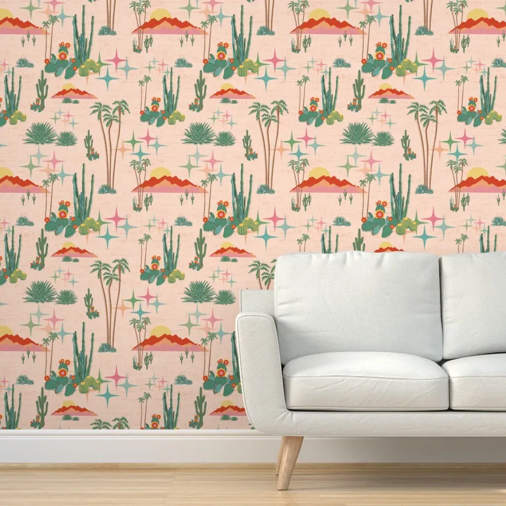 Palm Springs Desert Glow Peel and Stick Wallpaper - Green product