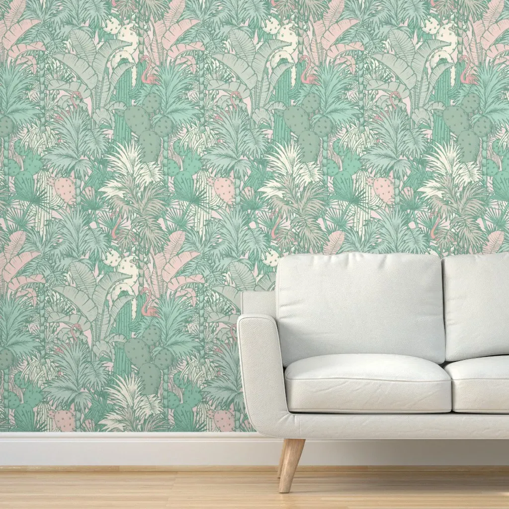 Palm Springs Garden Peel and Stick Wallpaper Removable - Green product