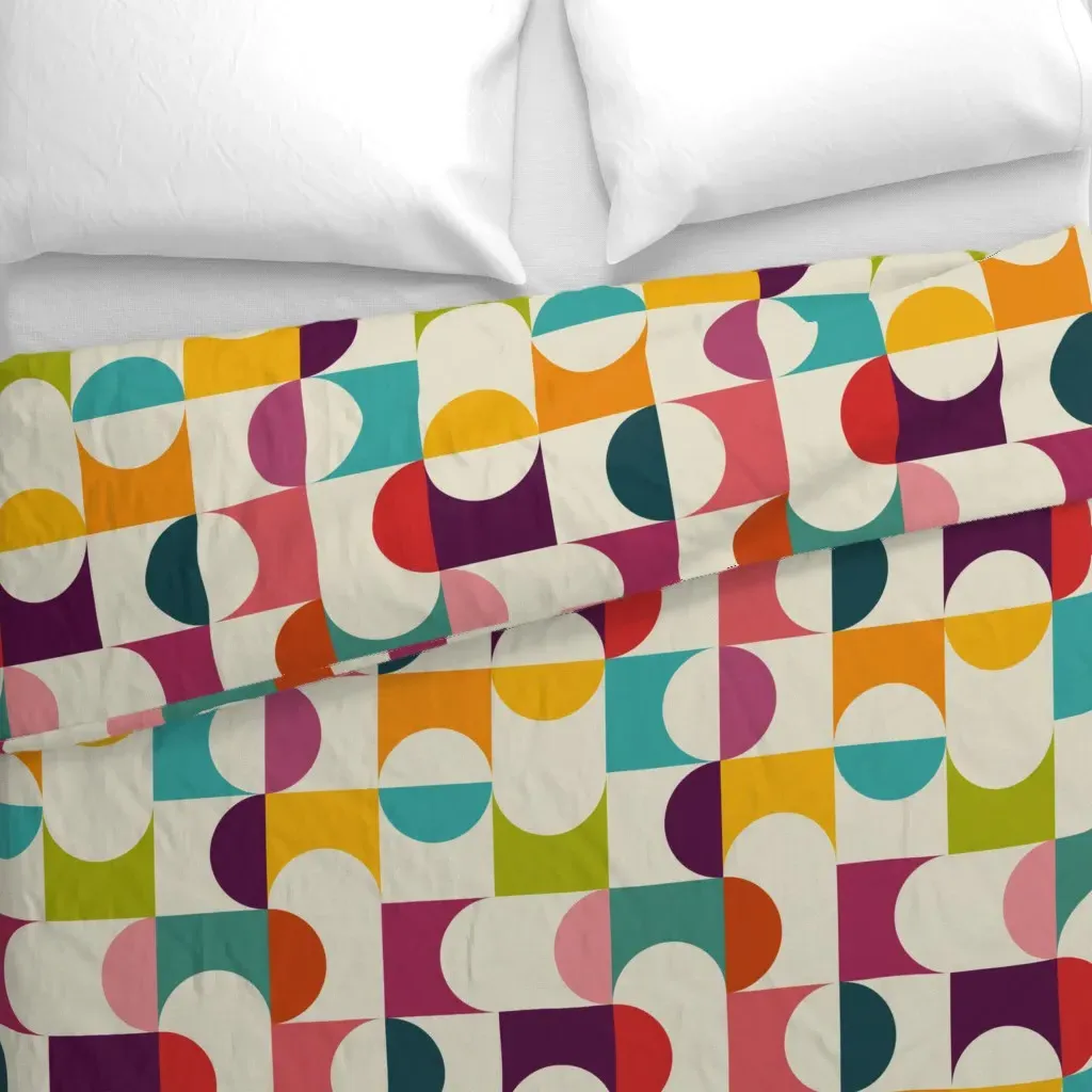 Palm Springs Geometric Duvet Cover - Orange alternate view