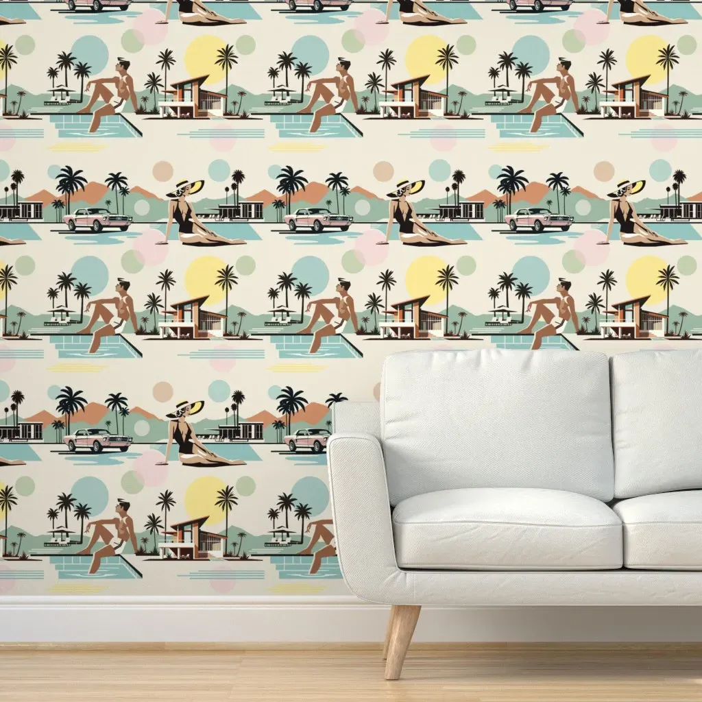 Palm Springs Mid Century Peel and Stick Wallpaper - Beige product