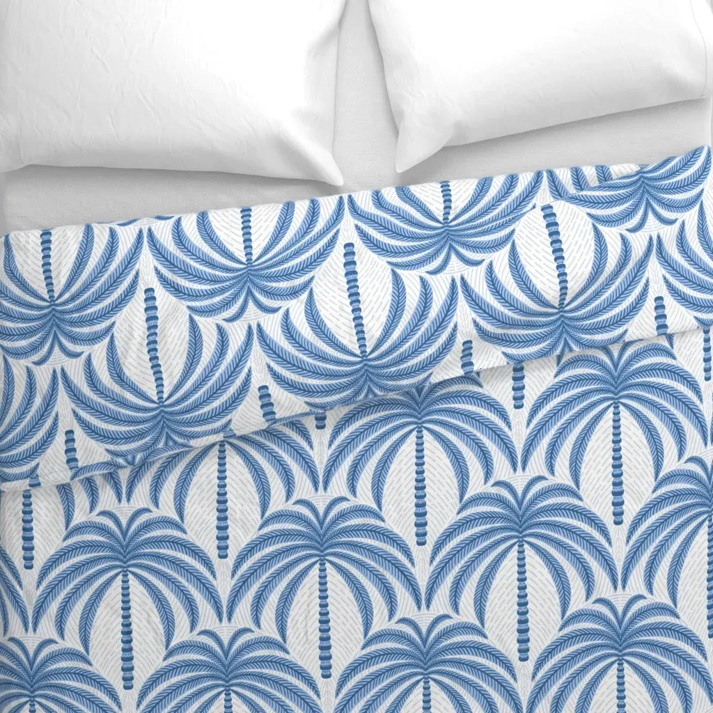 Palm Springs Palm Trees Duvet Cover - Blue alternate view