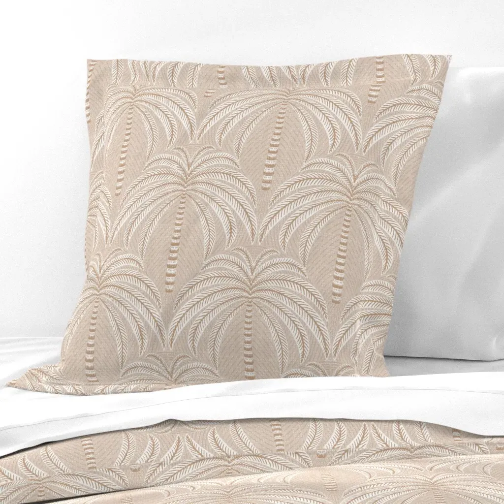 Palm Springs Palm Trees Large Euro Pillow Sham - Beige product