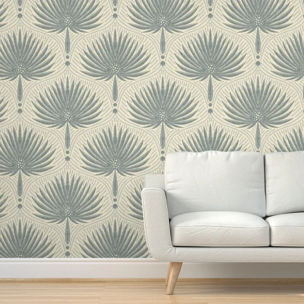 Palm Springs Peel and Stick Wallpaper - Gray Blue product