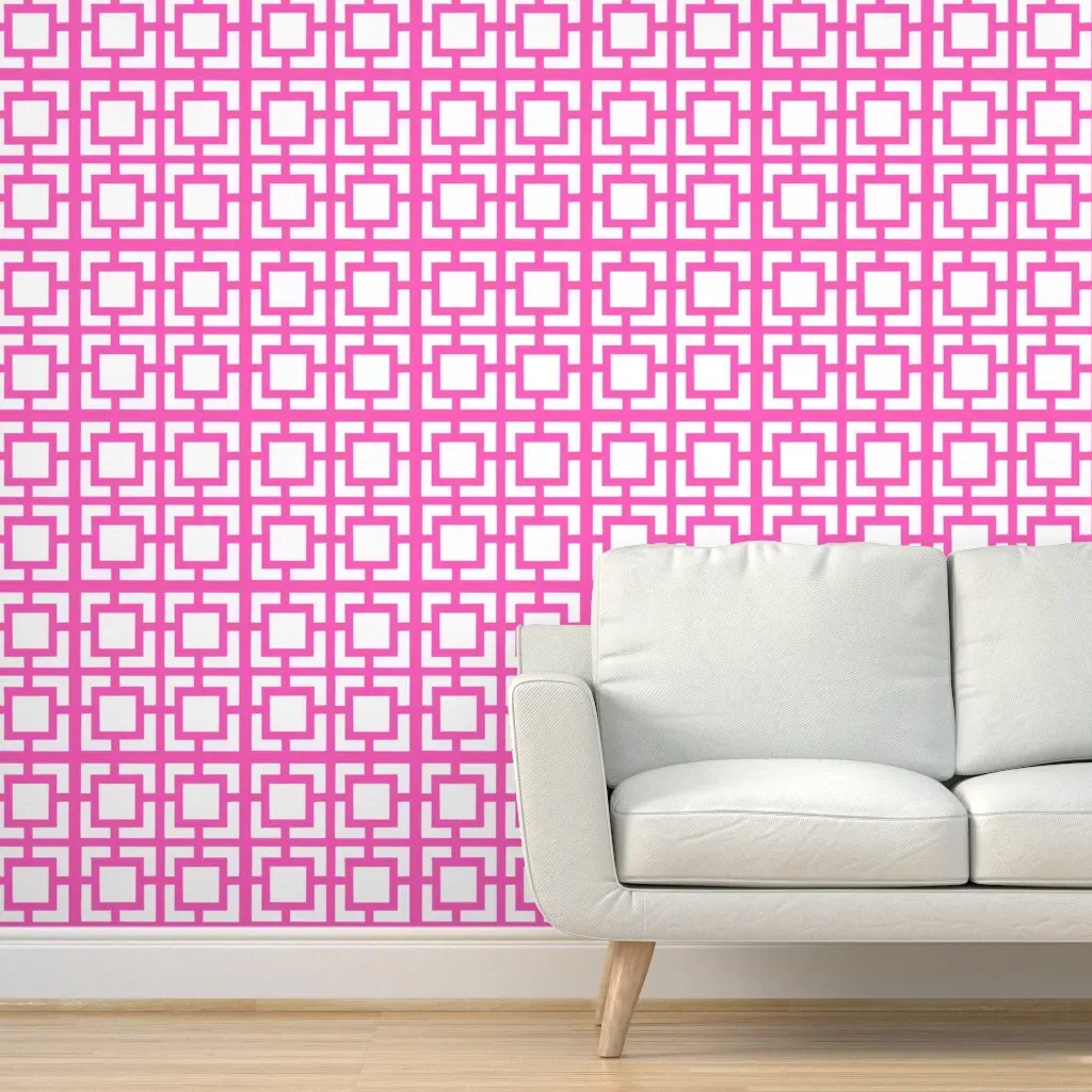 Palm Springs Peel and Stick Wallpaper - Pink, White product