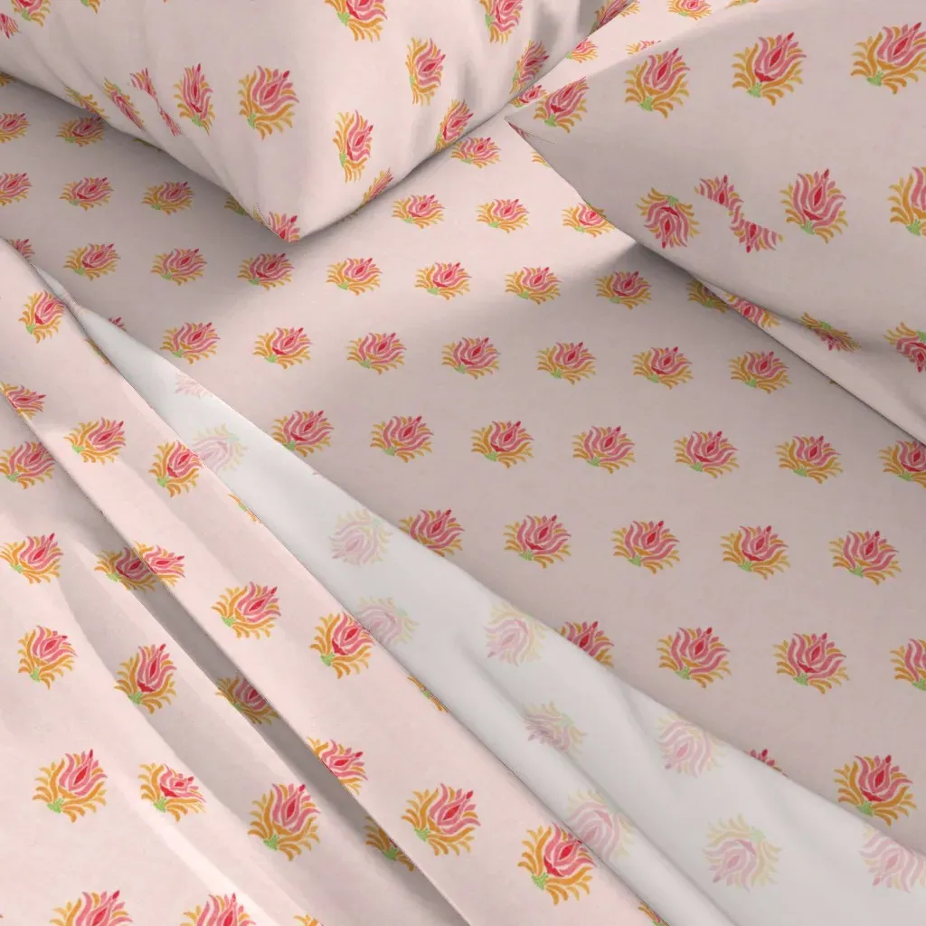 Palm Springs Stylized Palm Tops XS Cal King Sheet Set - Pink alternate view
