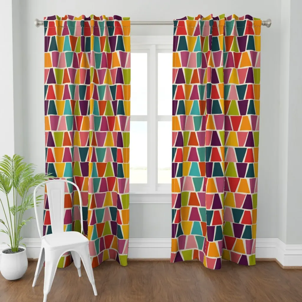 Palm Springs Trapezoids Curtain Panel - Orange product