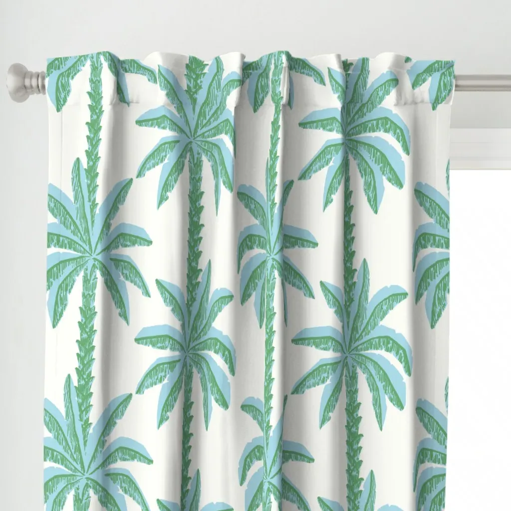Palm Springs Tropical Curtain Panel - Green alternate view