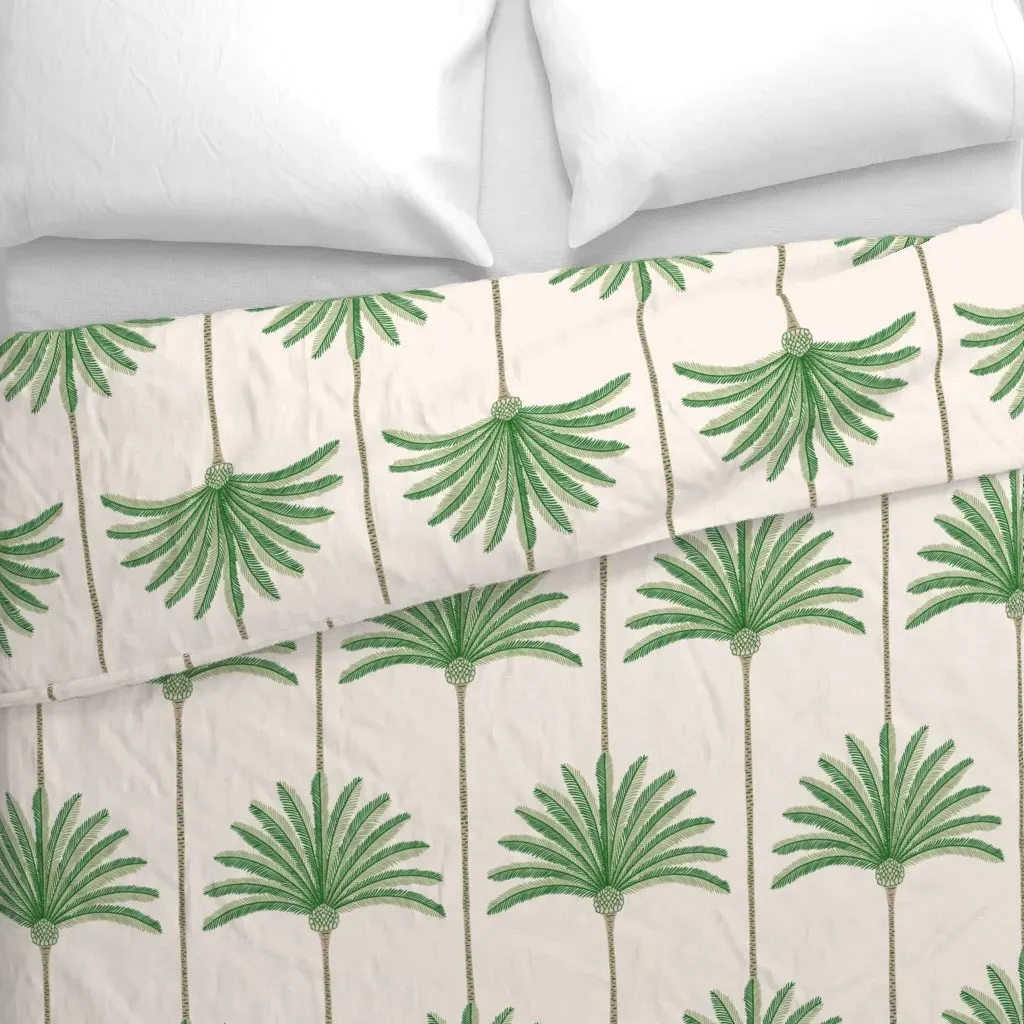 Palm Stripe Duvet Cover - Green alternate view