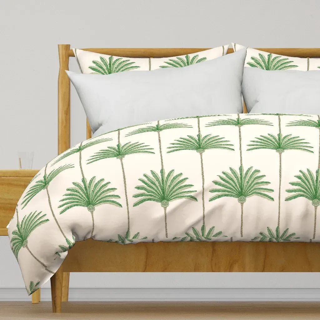 Palm Stripe Duvet Cover - Green product