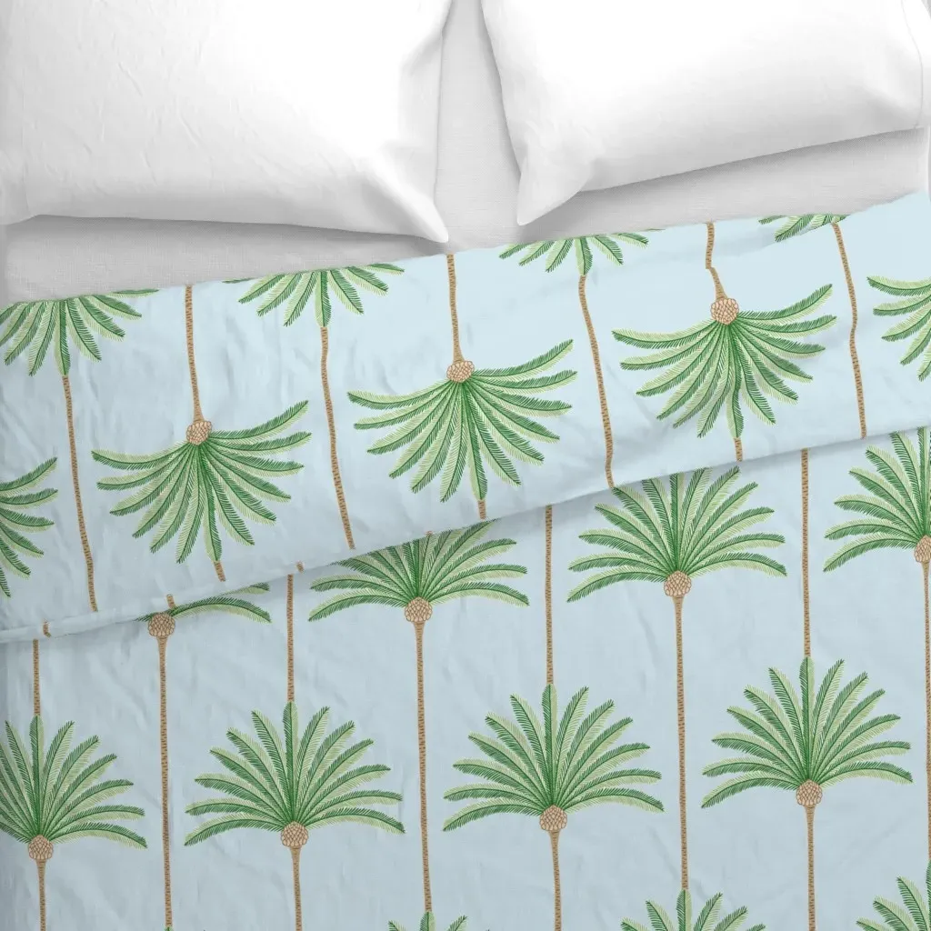 Palm Stripes Duvet Cover - Green alternate view