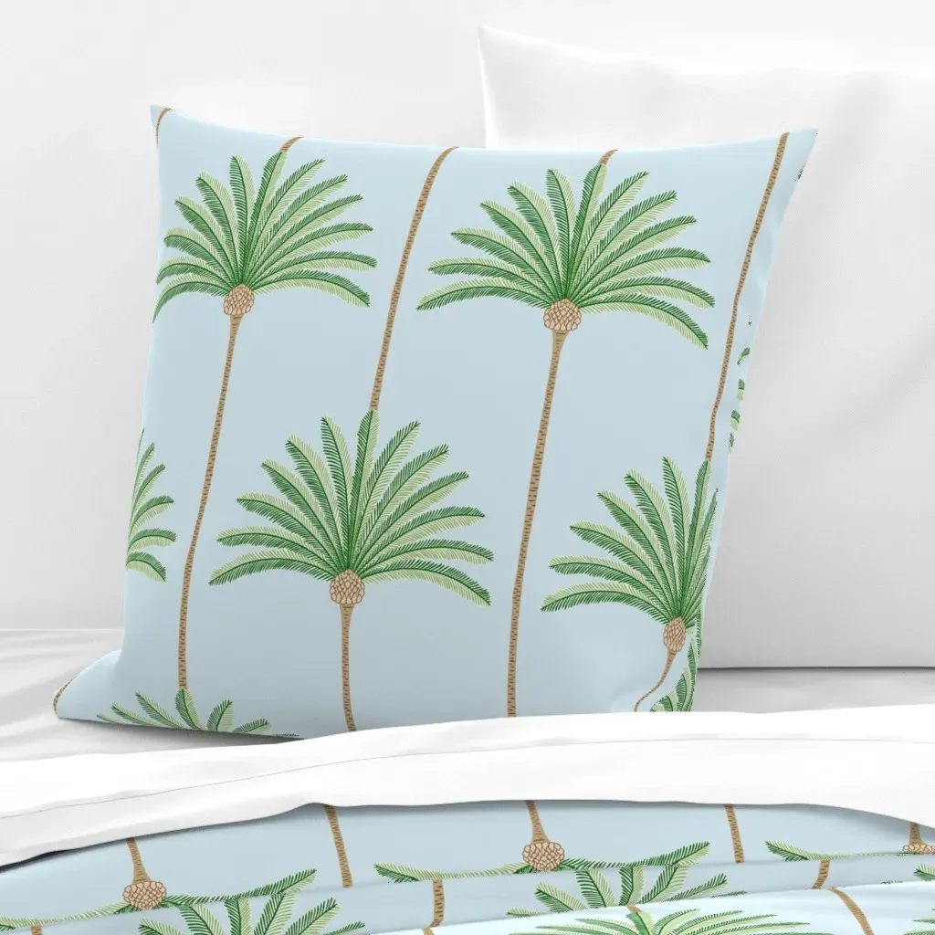 Palm Stripes Large Euro Pillow Sham - Green product