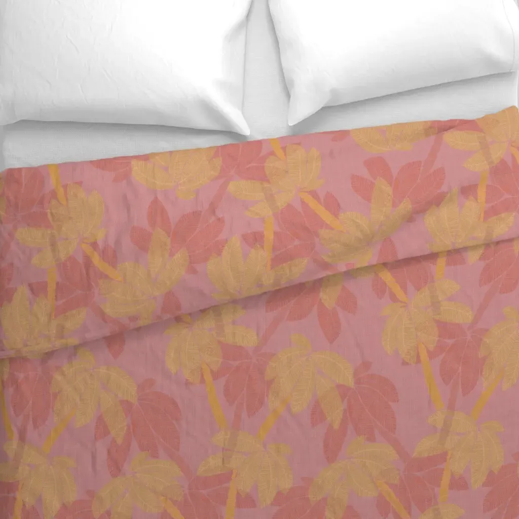 Palm-Sunbaked Cassis Duvet Cover - Dusty Rose alternate view