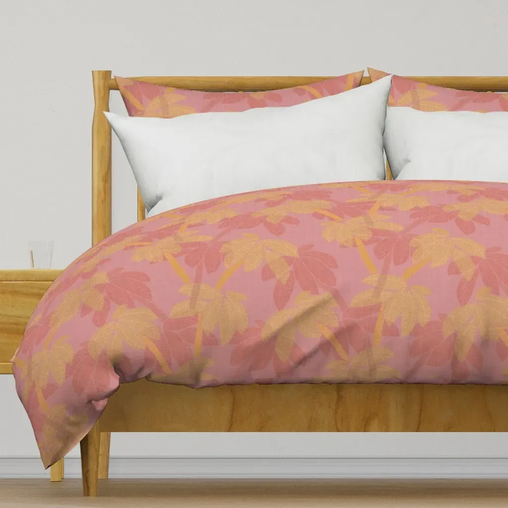 Palm-Sunbaked Cassis Duvet Cover - Dusty Rose product