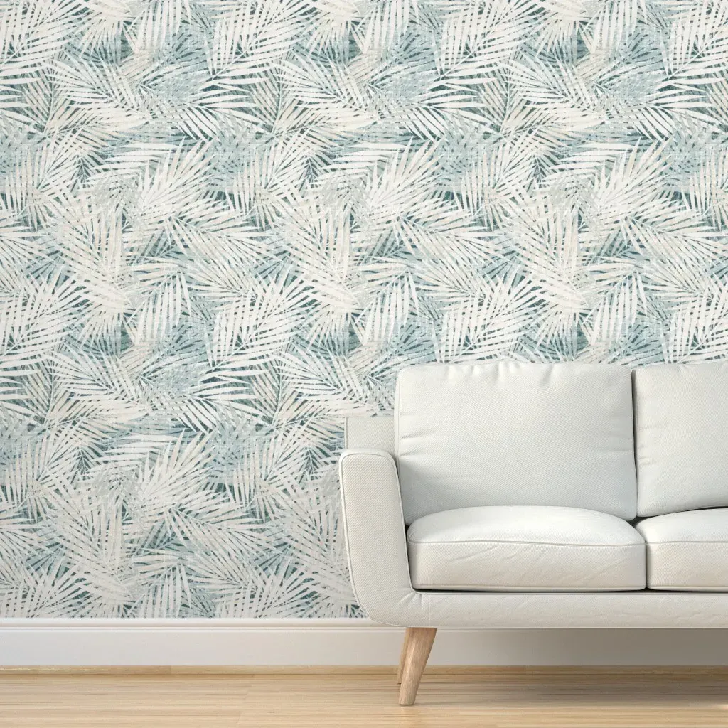 Palm Tree Leaves Peel and Stick Wallpaper - Emerald Green product