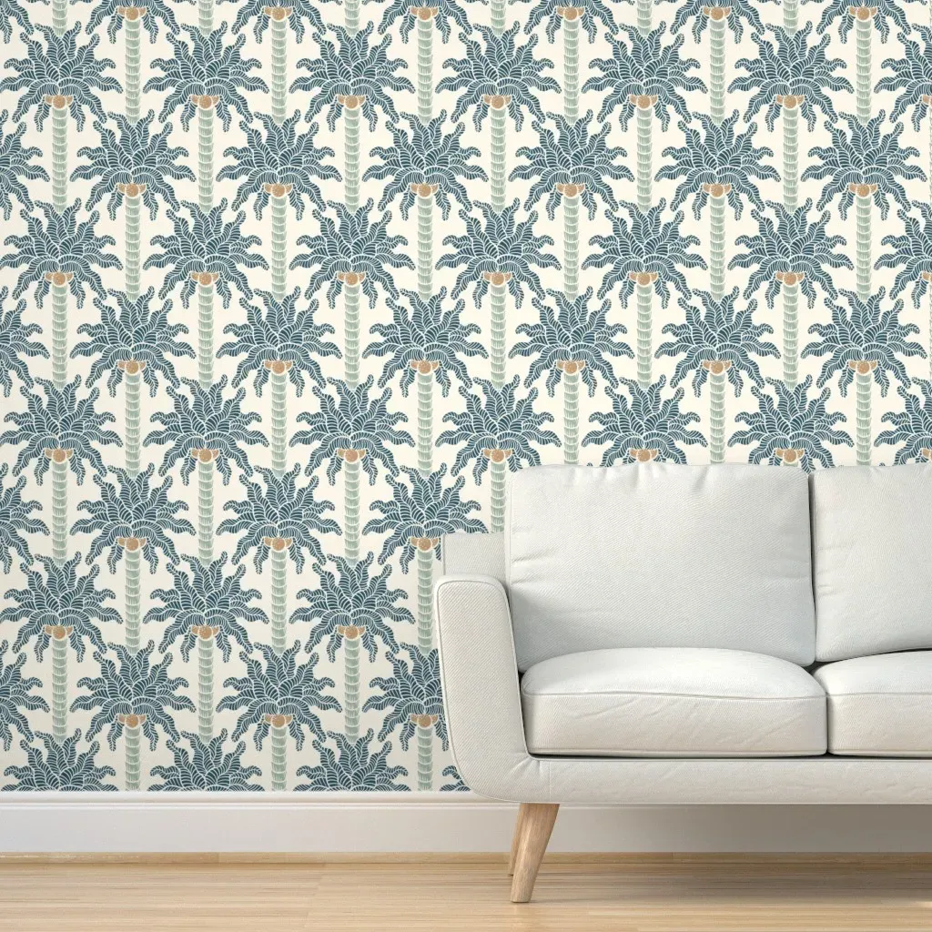 Palm Tree M Peel and Stick Wallpaper - Teal product