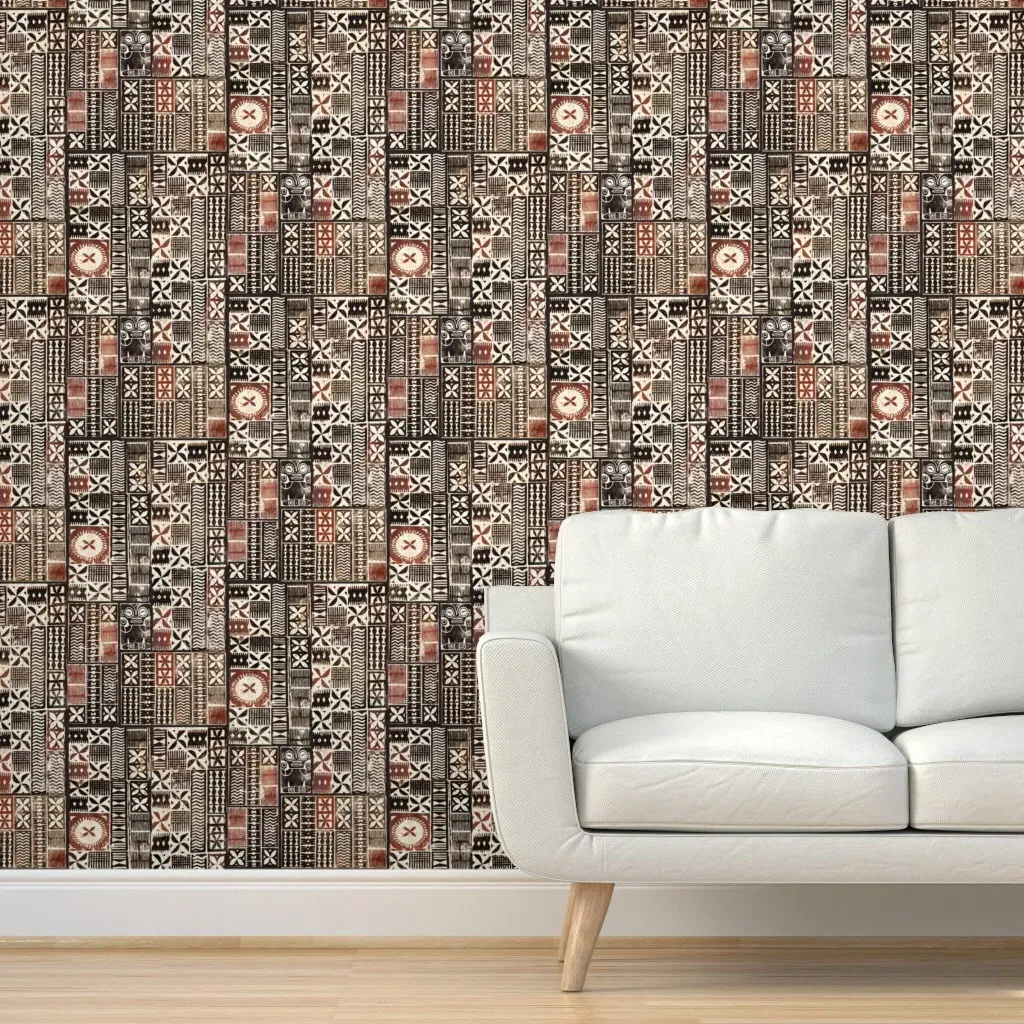 Panpacific Tapa 2A Peel and Stick Wallpaper - Brown product