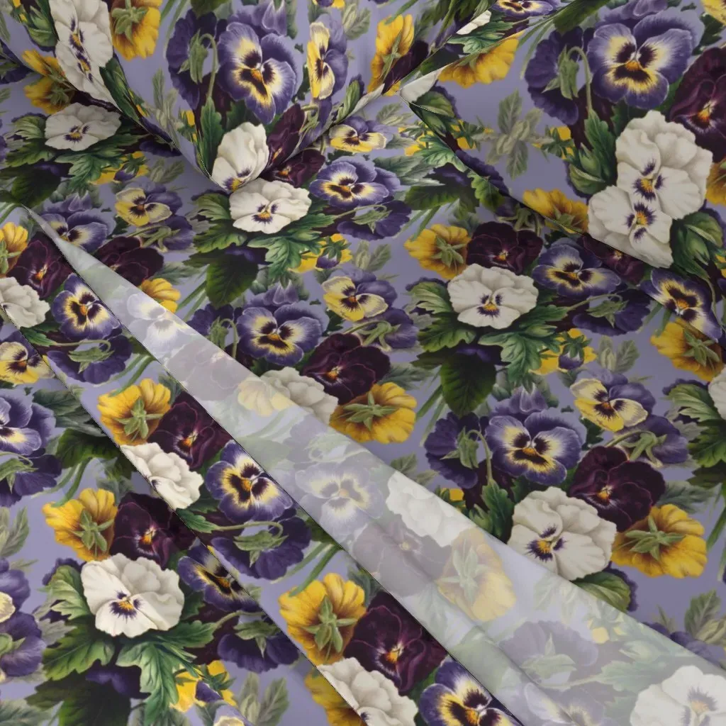 Pansies Queen Size Sheet Set - Purple alternate view