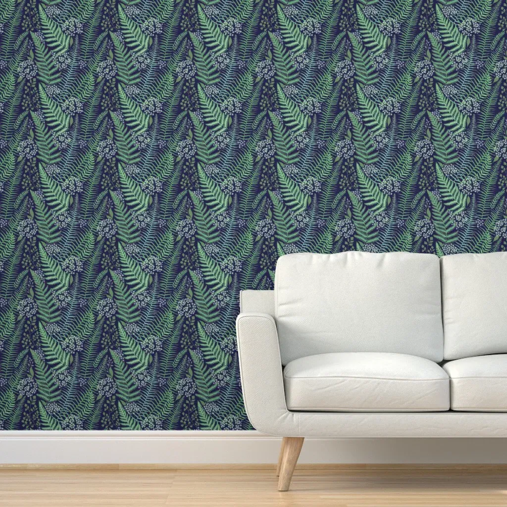 Pantone Mega Matter Fern Forest Peel and Stick Wallpaper - Navy Blue product