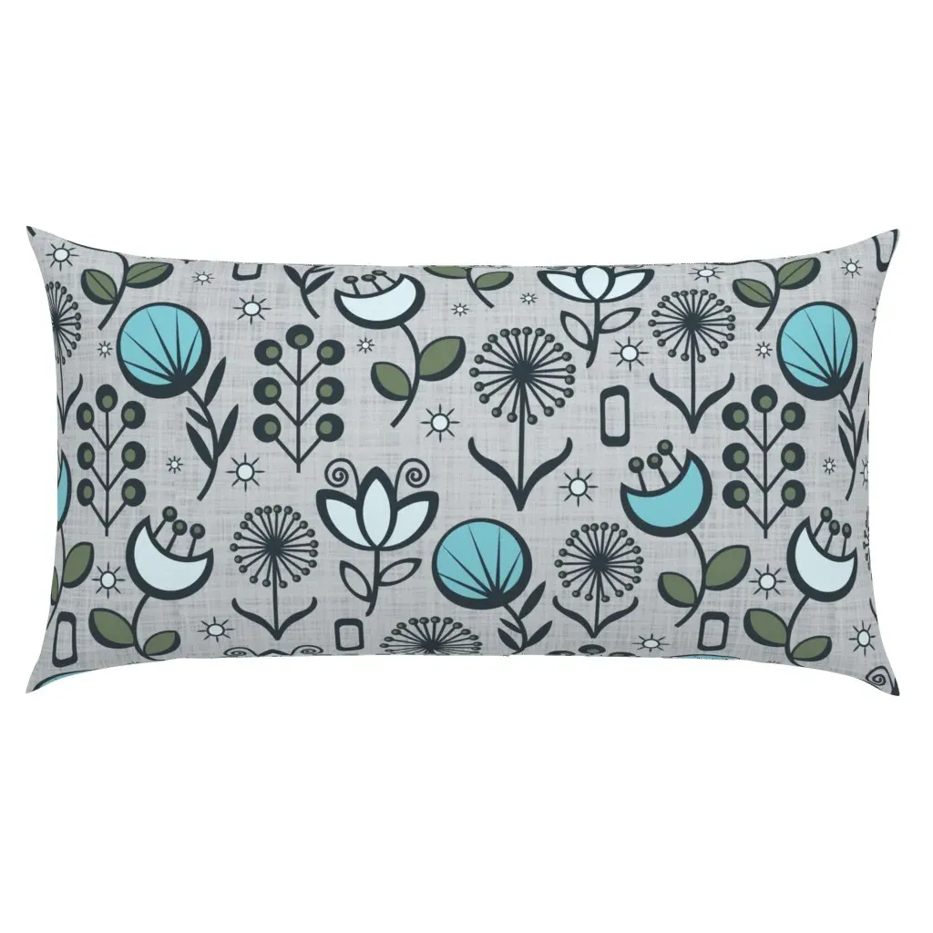 Pantone Mega Matter Flowers King Pillow Sham - Teal product