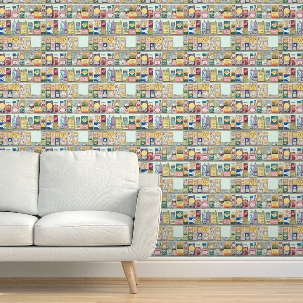 Pantry Of Hopes And Dreams Peel and Stick Wallpaper - Blue product