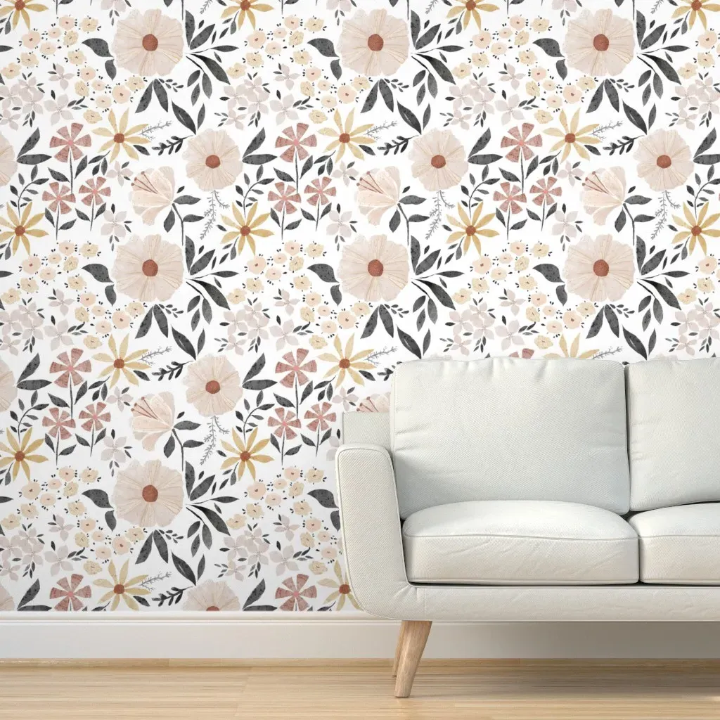 Paper Cut Flower Garden Peel and Stick Wallpaper - Blush Pink product