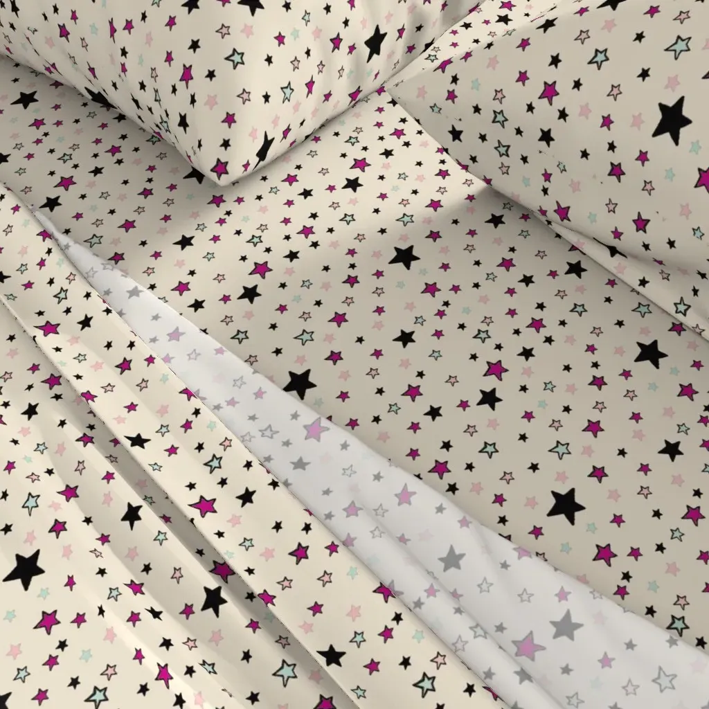Paper Moon Collection Queen Sheet Set - Black alternate view