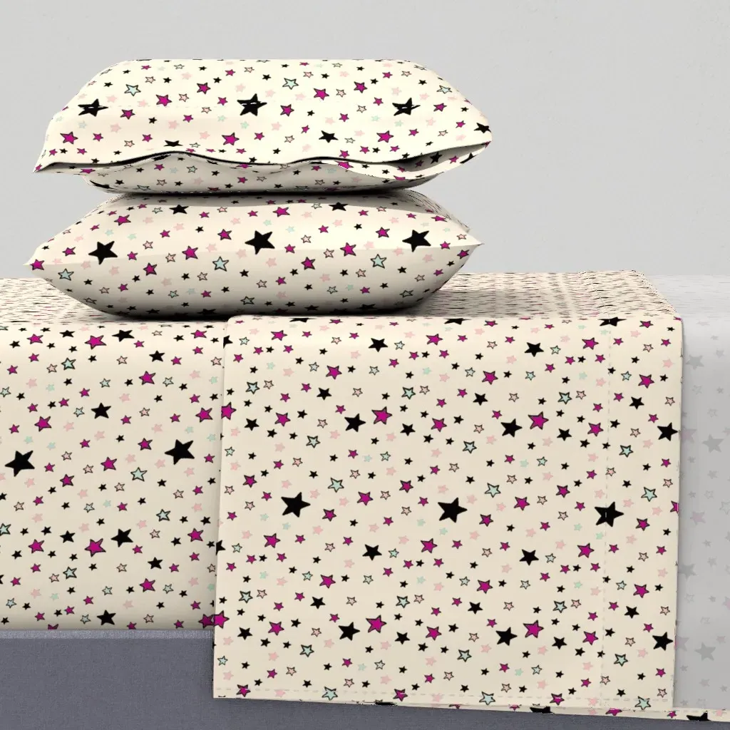 Paper Moon Collection Queen Sheet Set - Black product