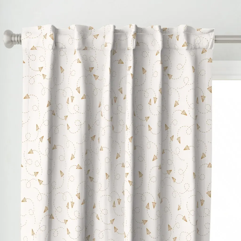 Paper Planes Curtain Panel - Gold alternate view