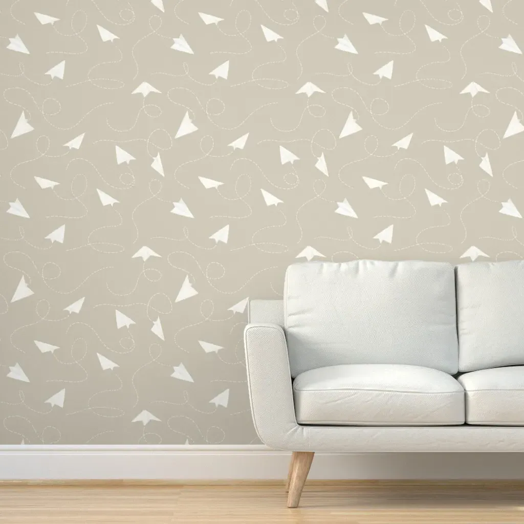 Paper Planes Peel and Stick Wallpaper - Beige, Large product