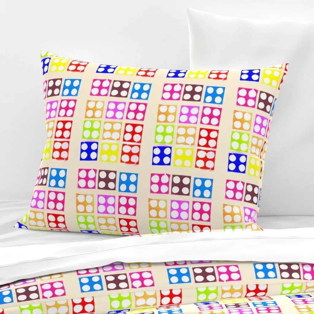 Paper Squares Wide Cotton Sateen Knife Edge Pillow - Blue product