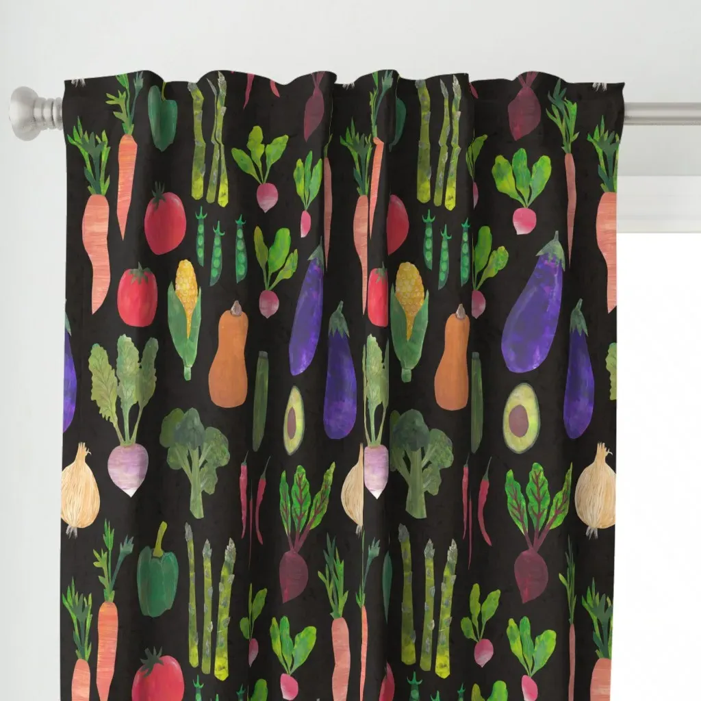 Papercut Collage Curtain Panel - Dark Green alternate view
