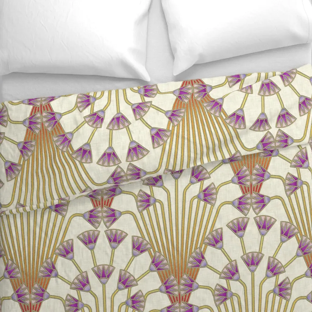 Papyrus Flowers Duvet Cover - Light Purple alternate view