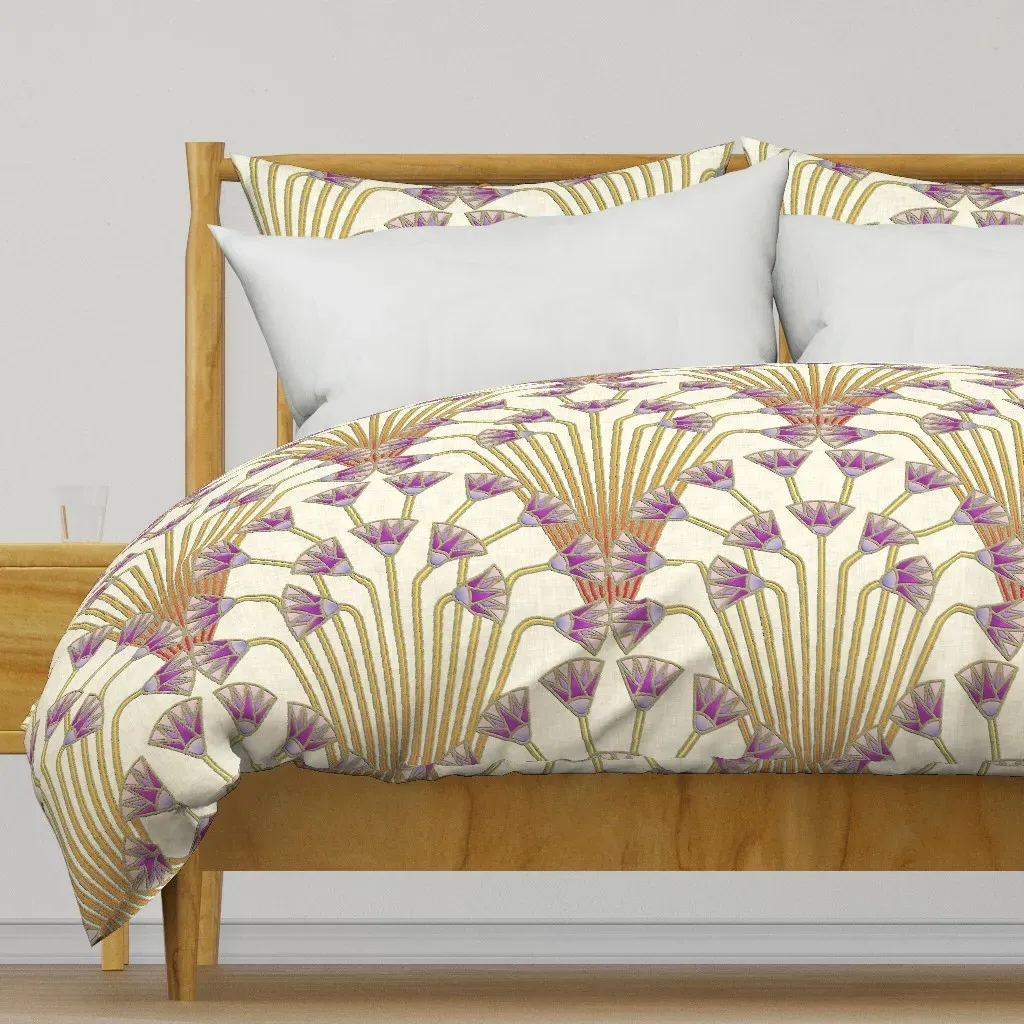 Papyrus Flowers Duvet Cover - Light Purple product