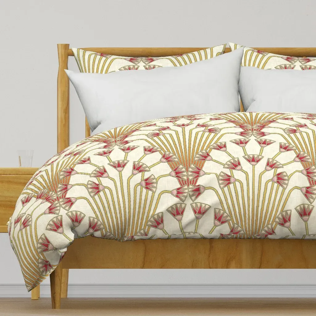 Papyrus Flowers Duvet Cover - Red Pink product