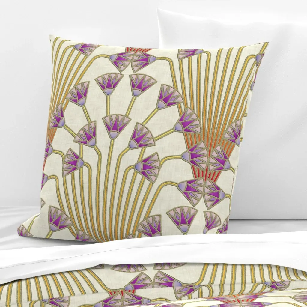 Papyrus Flowers Euro Pillow Sham - Light Purple product