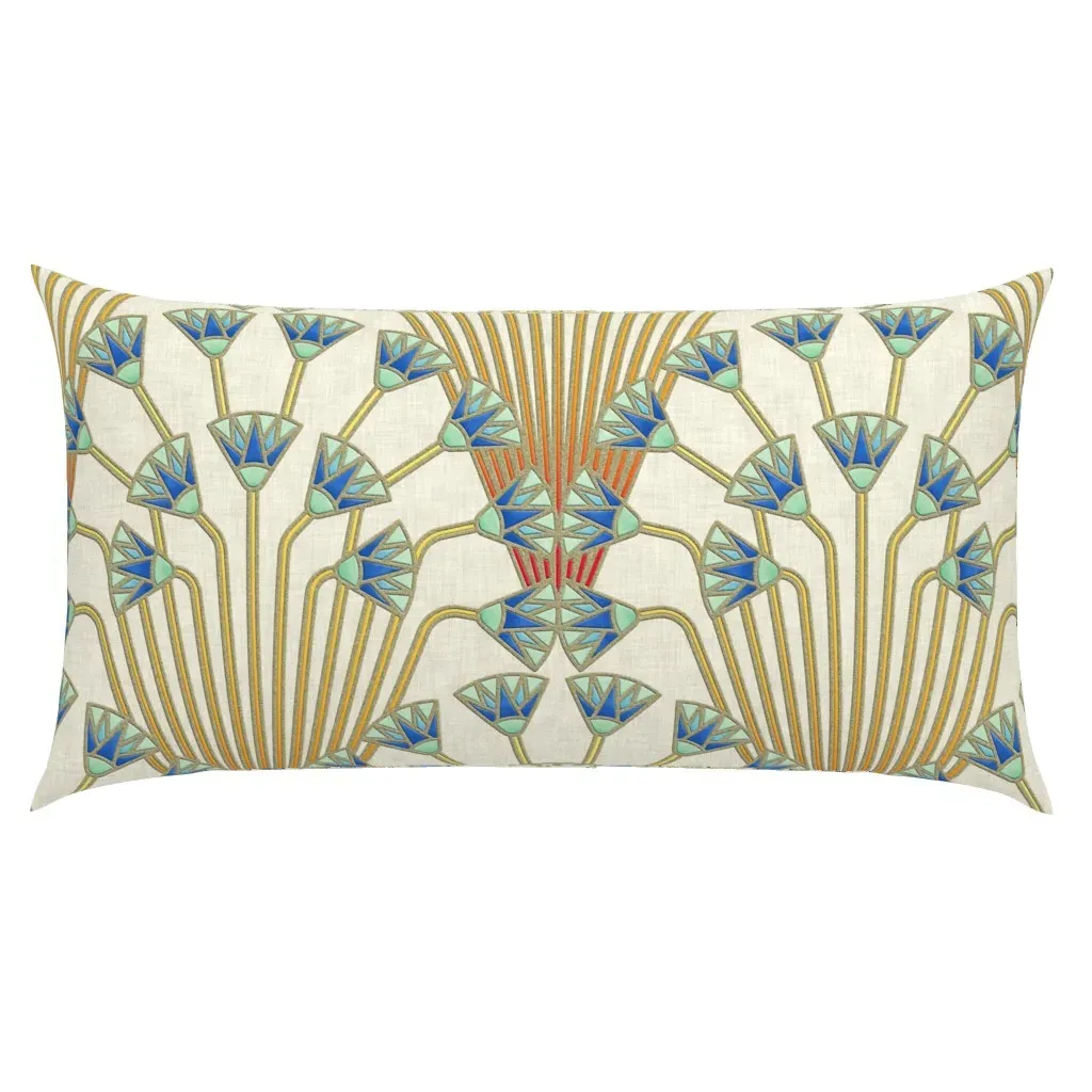 Papyrus Flowers King Pillow Sham - Teal product