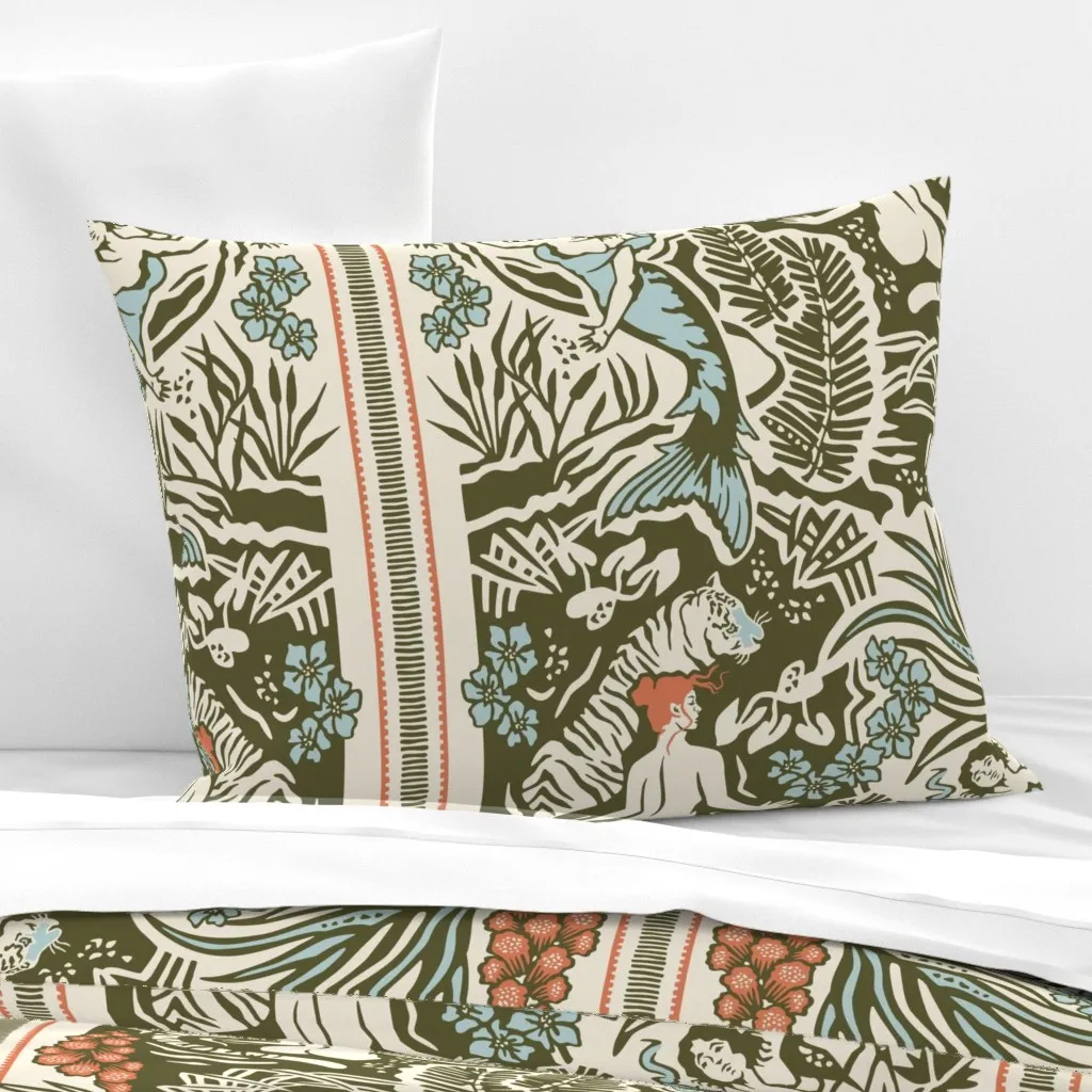 Paradise Standard Knife Edge Pillow - Olive Green, Cotton Sateen product