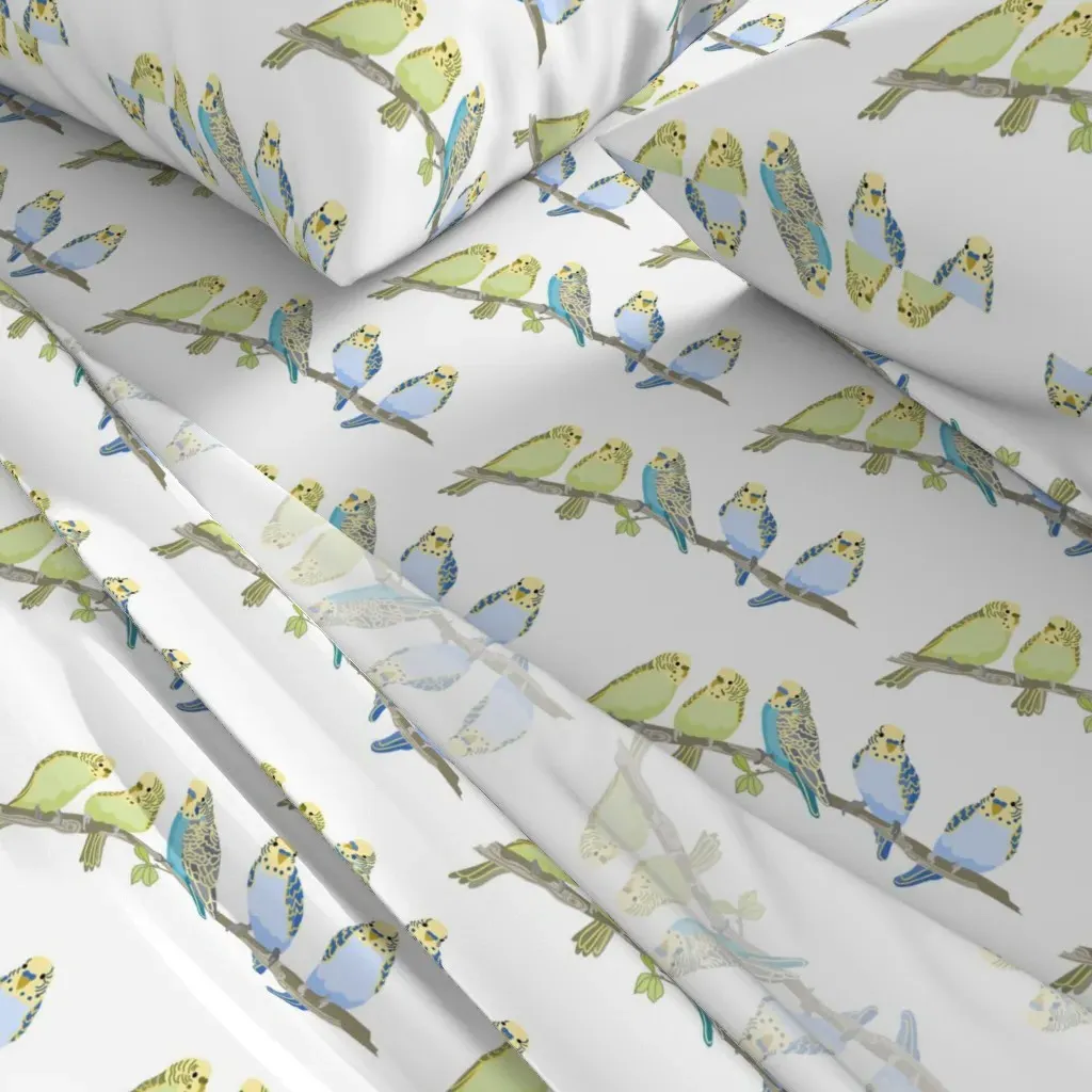 Parakeets King Size Sheet Set - Light Blue alternate view