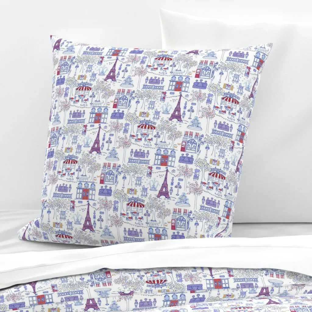 Parisian Stroll In Patriotique Euro Pillow Sham - Purple product