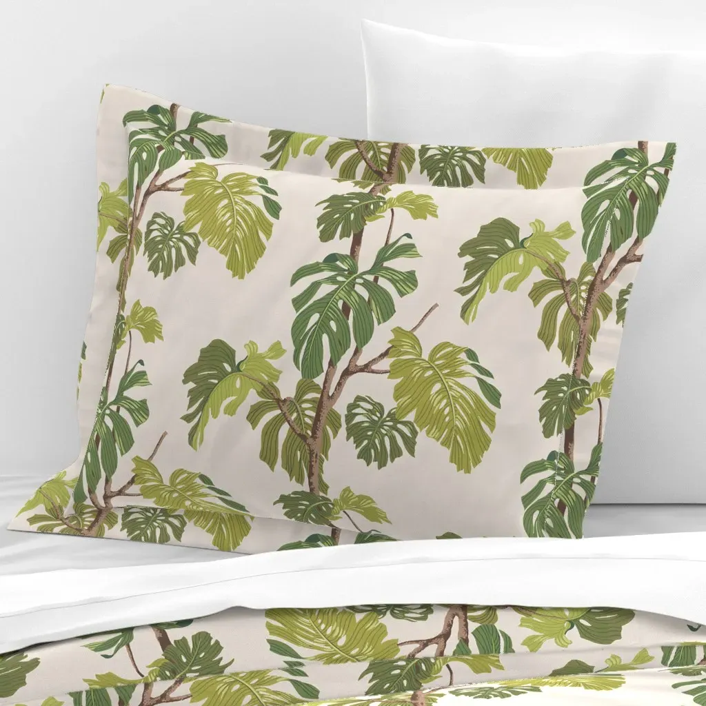Park Avenue 1A Standard Flanged Pillowcase - Green, Cotton Sateen product