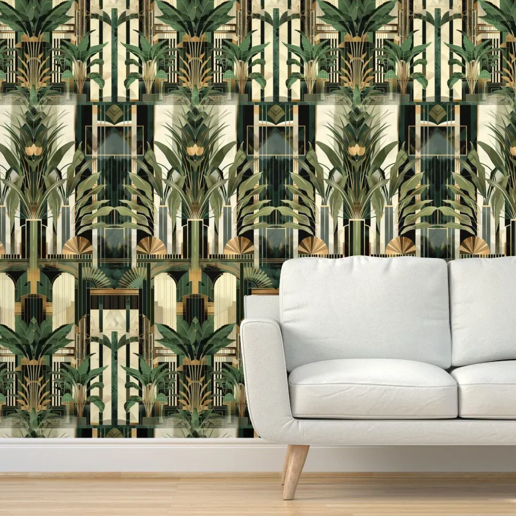 Parlour Palms Peel and Stick Wallpaper - Dark Green product