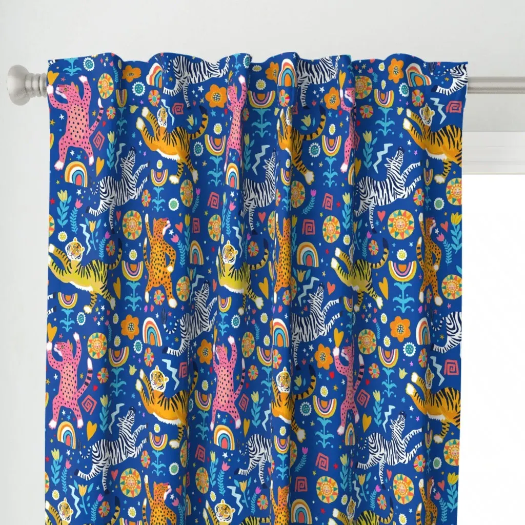 Party Animals Curtain Panel - Orange alternate view